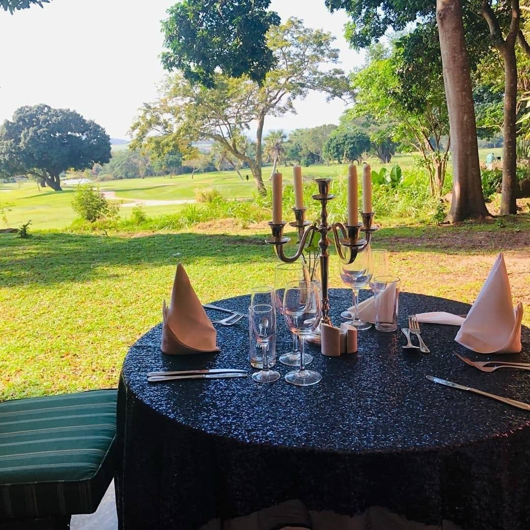 Outdoor dining overlooking the golf course
